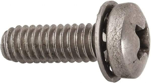 Value Collection - #8-32 UNC, 1/2" Length Under Head Phillips Drive Machine Screw - Pan Head, Grade 18-8 Stainless Steel, Internal Tooth - Industrial Tool & Supply