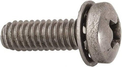 Value Collection - #8-32 UNC, 1/2" Length Under Head Phillips Drive Machine Screw - Pan Head, Grade 18-8 Stainless Steel, Internal Tooth - Industrial Tool & Supply