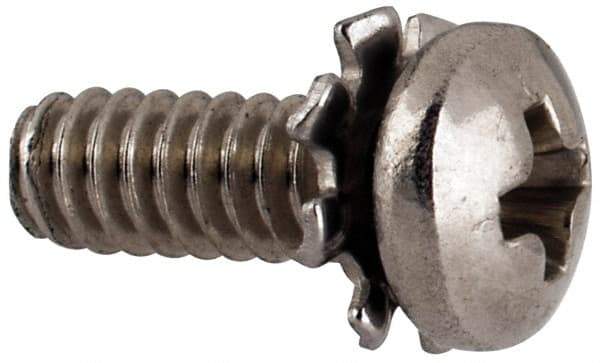 Value Collection - #4-40 UNC, 5/16" Length Under Head Phillips Drive Machine Screw - Pan Head, Grade 18-8 Stainless Steel, External Tooth - Industrial Tool & Supply