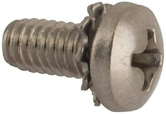 Value Collection - #8-32 UNC, 3/8" Length Under Head Phillips Drive Machine Screw - Pan Head, Grade 18-8 Stainless Steel, External Tooth - Industrial Tool & Supply
