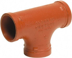 Made in USA - Size 3", Class 150, Malleable Iron Orange Pipe Tee - Grooved End Connection - Industrial Tool & Supply