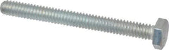 Made in USA - 1/4-20 UNC, 2-1/2" Length Under Head Hex Head Cap Screw - Fully Threaded, Grade 5 Steel, Zinc-Plated Finish, 7/16" Hex - Industrial Tool & Supply