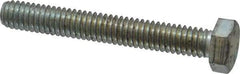 Made in USA - 5/16-18 UNC, 2-1/4" Length Under Head Hex Head Cap Screw - Fully Threaded, Grade 5 Steel, Zinc-Plated Finish, 1/2" Hex - Industrial Tool & Supply