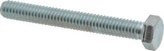 Made in USA - 5/16-18 UNC, 2-1/2" Length Under Head Hex Head Cap Screw - Fully Threaded, Grade 5 Steel, Zinc-Plated Finish, 1/2" Hex - Industrial Tool & Supply