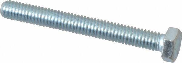 Made in USA - 5/16-18 UNC, 2-3/4" Length Under Head Hex Head Cap Screw - Fully Threaded, Grade 5 Steel, Zinc-Plated Finish, 1/2" Hex - Industrial Tool & Supply