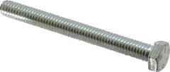 Made in USA - 5/16-18 UNC, 3" Length Under Head Hex Head Cap Screw - Fully Threaded, Grade 5 Steel, Zinc-Plated Finish, 1/2" Hex - Industrial Tool & Supply