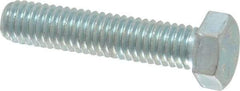 Made in USA - 3/8-16 UNC, 1-3/4" Length Under Head Hex Head Cap Screw - Fully Threaded, Grade 5 Steel, Zinc-Plated Finish, 9/16" Hex - Industrial Tool & Supply