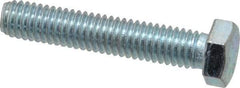 Made in USA - 3/8-16 UNC, 2" Length Under Head Hex Head Cap Screw - Fully Threaded, Grade 5 Steel, Zinc-Plated Finish, 9/16" Hex - Industrial Tool & Supply