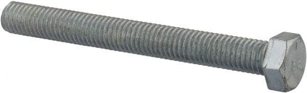 Value Collection - 1/2-13 UNC, 4-1/2" Length Under Head Hex Head Cap Screw - Fully Threaded, Grade 5 Steel, Zinc-Plated Finish, 3/4" Hex - Industrial Tool & Supply