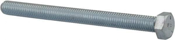 Value Collection - 1/2-13 UNC, 6" Length Under Head Hex Head Cap Screw - Fully Threaded, Grade 5 Steel, Zinc-Plated Finish, 3/4" Hex - Industrial Tool & Supply