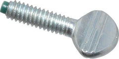 Made in USA - #8-32 Oval Dog Point Tip Grade 2 Steel Thumb Screw - 0.3" Head Height, Zinc-Plated Finish - Industrial Tool & Supply