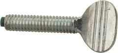Made in USA - #8-32 Oval Dog Point Tip Grade 2 Steel Thumb Screw - 0.3" Head Height, Zinc-Plated Finish - Industrial Tool & Supply