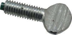 Made in USA - #10-32 Oval Dog Point Tip Grade 2 Steel Thumb Screw - 0.43" Head Height, Zinc-Plated Finish - Industrial Tool & Supply