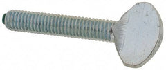 Made in USA - #10-32 Oval Dog Point Tip Grade 2 Steel Thumb Screw - 0.43" Head Height, Zinc-Plated Finish - Industrial Tool & Supply