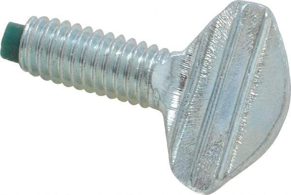 Made in USA - 5/16-18 Oval Dog Point Tip Grade 2 Steel Thumb Screw - 0.67" Head Height, Zinc-Plated Finish - Industrial Tool & Supply