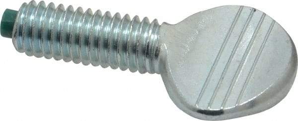 Made in USA - 3/8-16 Oval Dog Point Tip Grade 2 Steel Thumb Screw - 3/4" Head Height, Zinc-Plated Finish - Industrial Tool & Supply