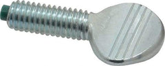 Made in USA - 3/8-16 Oval Dog Point Tip Grade 2 Steel Thumb Screw - 3/4" Head Height, Zinc-Plated Finish - Industrial Tool & Supply