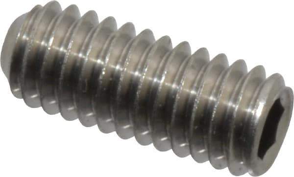 Value Collection - M4x0.70 Metric Coarse, 10mm OAL, Cup Point Set Screw - Grade 18-8 & Austenitic A2 Stainless Steel, 2mm Key - Industrial Tool & Supply