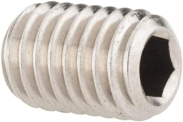 Value Collection - M8x1.25 Metric Coarse, 12mm OAL, Cup Point Set Screw - Grade 18-8 & Austenitic A2 Stainless Steel, 4mm Key - Industrial Tool & Supply