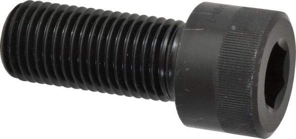 Holo-Krome - 1-3/4 - 5 UNC Hex Socket Drive, Socket Cap Screw - Alloy Steel, Black Oxide Finish, Fully Threaded, 3-1/2" Length Under Head - Industrial Tool & Supply