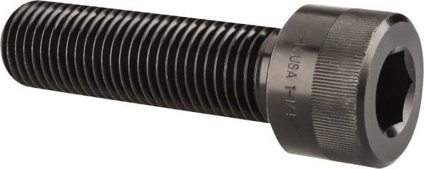 Holo-Krome - 1-1/4 - 7 UNC Hex Socket Drive, Socket Cap Screw - Alloy Steel, Black Oxide Finish, Partially Threaded, 4-1/2" Length Under Head - Industrial Tool & Supply