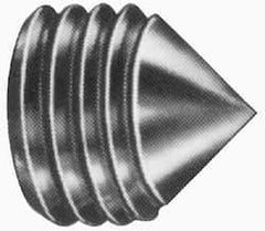 Value Collection - #10-24 UNC, 1/4" OAL, Cone Point Set Screw - Grade Austenitic A2 Stainless Steel, 3/32" Key - Industrial Tool & Supply