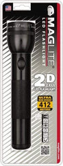 Mag-Lite - White LED Bulb, 168 Lumens, Industrial/Tactical Flashlight - Black Aluminum Body, 2 D Batteries Not Included - Industrial Tool & Supply