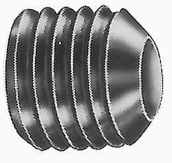 Value Collection - 9/16-12 UNC, 1-1/4" OAL, Cup Point Set Screw - Grade ASTM F912 Alloy Steel, 1/4" Key - Industrial Tool & Supply