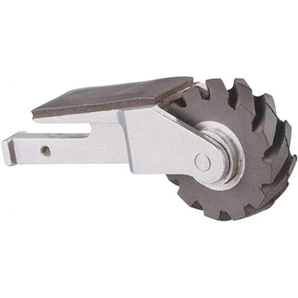 Dynabrade - 5/8" Wide Contact Arm - 18" Belt Length x 1" Belt Width, Serrated, Rubber, 40" Contact Wheel Diam - Industrial Tool & Supply