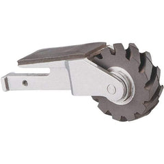 Dynabrade - 5/8" Wide Contact Arm - 18" Belt Length x 1" Belt Width, Serrated, Rubber, 40" Contact Wheel Diam - Industrial Tool & Supply