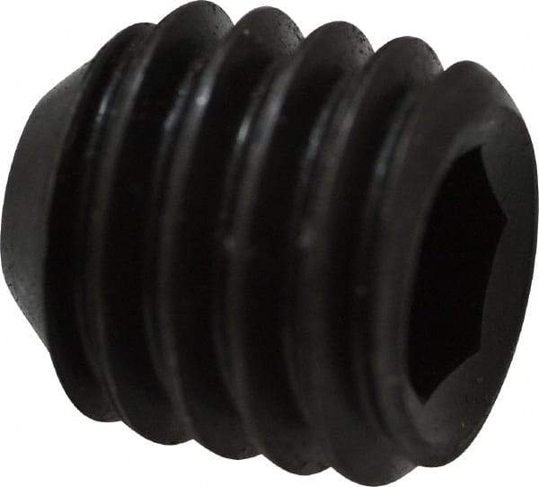 Holo-Krome - 7/16-14 UNC, 7/16" OAL, Cup Point Set Screw - Grade 8 Alloy Steel, 7/32" Key - Industrial Tool & Supply