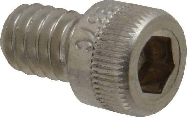 Holo-Krome - 1/4-20 UNC Hex Socket Drive, Socket Cap Screw - Grade 18-8 Stainless Steel, Uncoated, Fully Threaded, 3/8" Length Under Head - Industrial Tool & Supply