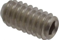 Value Collection - #5-40 UNC, 1/4" OAL, Cup Point Set Screw - Grade 18-8 Stainless Steel, 1/16" Key - Industrial Tool & Supply