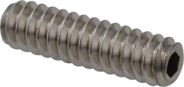 Value Collection - #6-32 UNC, 1/2" OAL, Cup Point Set Screw - Grade 18-8 Stainless Steel, 1/16" Key - Industrial Tool & Supply