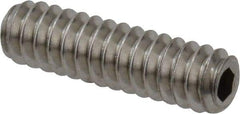 Value Collection - #6-32 UNC, 1/2" OAL, Cup Point Set Screw - Grade 18-8 Stainless Steel, 1/16" Key - Industrial Tool & Supply