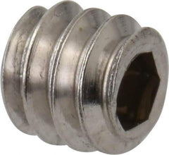 Value Collection - #10-24 UNC, 3/16" OAL, Cup Point Set Screw - Grade 18-8 Stainless Steel, 3/32" Key - Industrial Tool & Supply