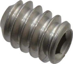Value Collection - #10-24 UNC, 1/4" OAL, Cup Point Set Screw - Grade 18-8 Stainless Steel, 3/32" Key - Industrial Tool & Supply