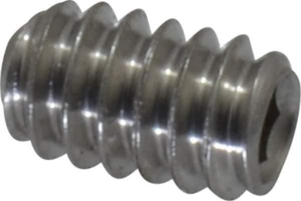 Value Collection - #10-24 UNC, 5/16" OAL, Cup Point Set Screw - Grade 18-8 Stainless Steel, 3/32" Key - Industrial Tool & Supply
