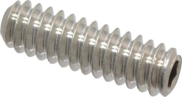 Value Collection - #10-24 UNC, 5/8" OAL, Cup Point Set Screw - Grade 18-8 Stainless Steel, 3/32" Key - Industrial Tool & Supply