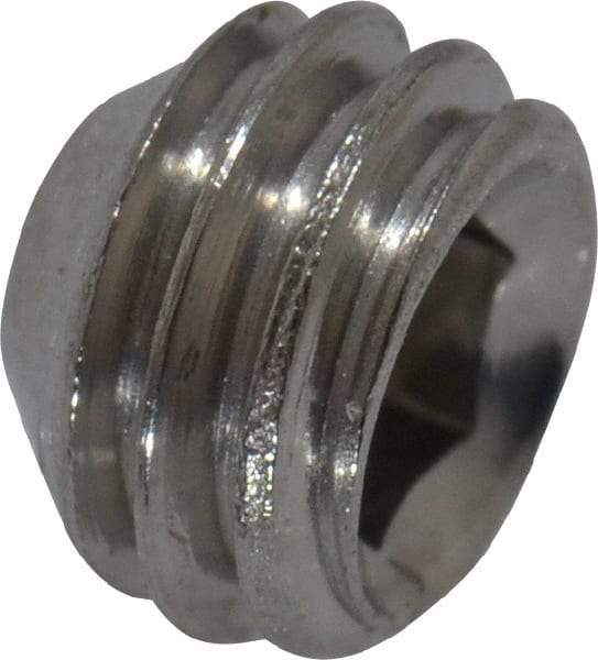 Value Collection - #10-32 UNF, 1/8" OAL, Cup Point Set Screw - Grade 18-8 Stainless Steel, 3/32" Key - Industrial Tool & Supply