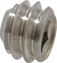 Value Collection - 1/4-20 UNC, 3/16" OAL, Cup Point Set Screw - Grade 18-8 Stainless Steel, 1/8" Key - Industrial Tool & Supply