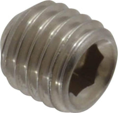 Value Collection - 1/4-28 UNF, 1/4" OAL, Cup Point Set Screw - Grade 18-8 Stainless Steel, 1/8" Key - Industrial Tool & Supply
