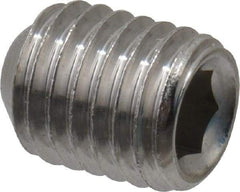 Value Collection - 1/4-28 UNF, 5/16" OAL, Cup Point Set Screw - Grade 18-8 Stainless Steel, 1/8" Key - Industrial Tool & Supply