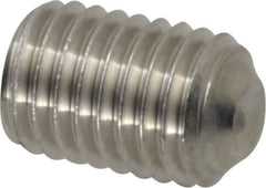 Value Collection - 1/4-28 UNF, 3/8" OAL, Cup Point Set Screw - Grade 18-8 Stainless Steel, 1/8" Key - Industrial Tool & Supply