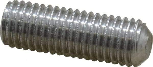 Value Collection - 1/4-28 UNF, 3/4" OAL, Cup Point Set Screw - Grade 18-8 Stainless Steel, 1/8" Key - Industrial Tool & Supply