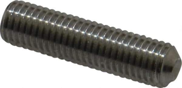 Value Collection - 1/4-28 UNF, 1" OAL, Cup Point Set Screw - Grade 18-8 Stainless Steel, 1/8" Key - Industrial Tool & Supply