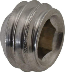 Value Collection - 3/8-16 UNC, 1/4" OAL, Cup Point Set Screw - Grade 18-8 Stainless Steel, 3/16" Key - Industrial Tool & Supply