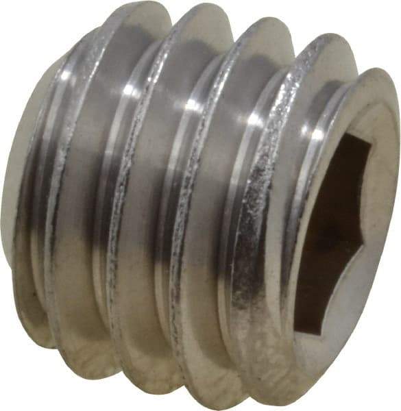 Value Collection - 3/8-16 UNC, 5/16" OAL, Cup Point Set Screw - Grade 18-8 Stainless Steel, 3/16" Key - Industrial Tool & Supply