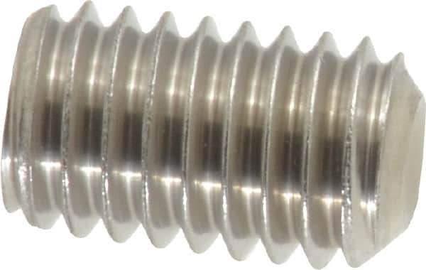 Value Collection - 3/8-16 UNC, 5/8" OAL, Cup Point Set Screw - Grade 18-8 Stainless Steel, 3/16" Key - Industrial Tool & Supply