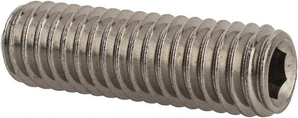 Value Collection - 3/8-16 UNC, 1-1/4" OAL, Cup Point Set Screw - Grade 18-8 Stainless Steel, 3/16" Key - Industrial Tool & Supply